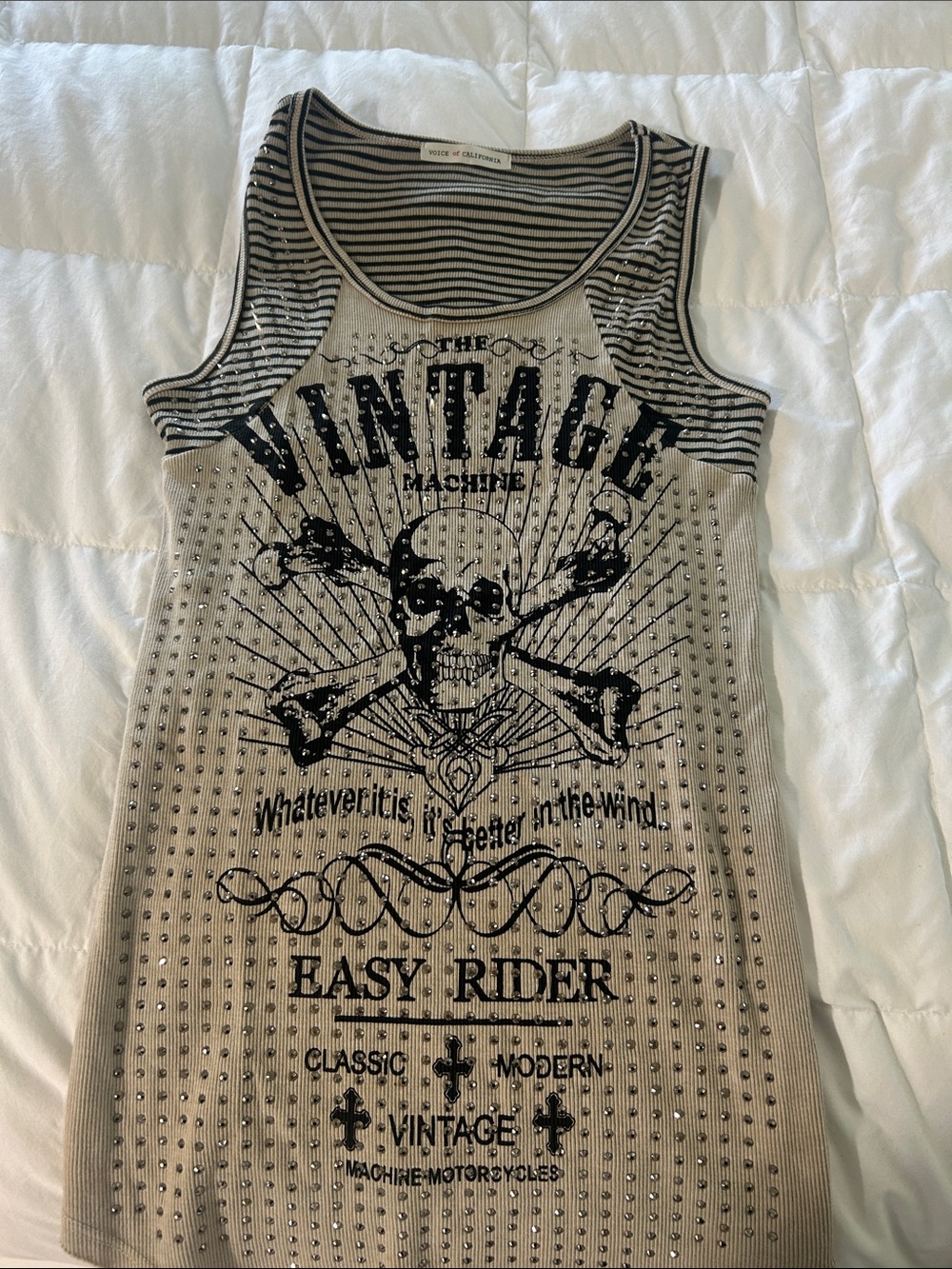 Vintage Skull Studded Tank Top - Easy Rider